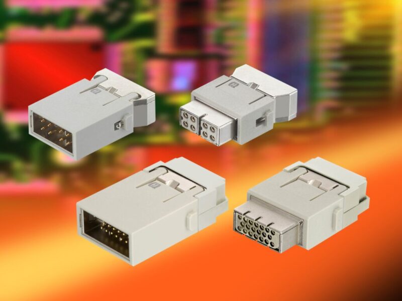 Shielded industrial connector module support signals up to 100 Mbit/s