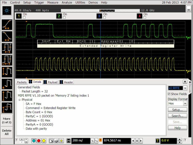 Industry’s first MIPI RFFE protocol-decoding software for oscilloscopes