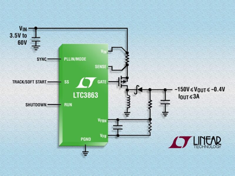 60-V input inverting DC/DC controller uses a single inductor to simplify design