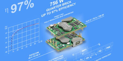 750W from regulated quarter-brick module for high-power datacom applications