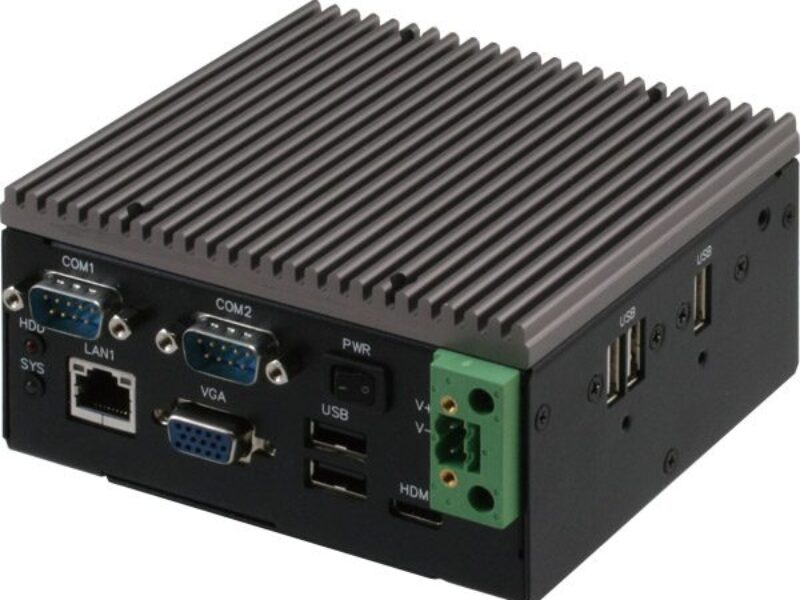 DIN-rail fanless embedded box PC runs on Intel’s Atom N2600 1.6GHz processor