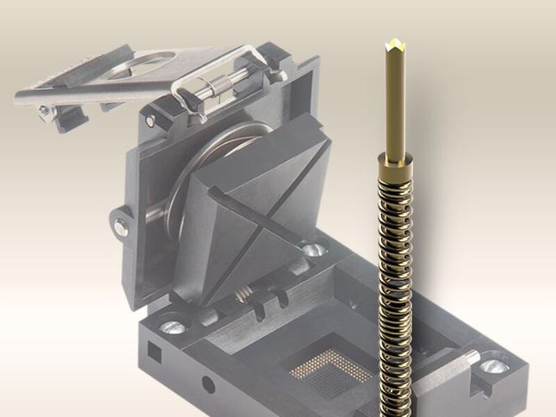 Socket spring probes are capable of 0.2mm pitch contacts