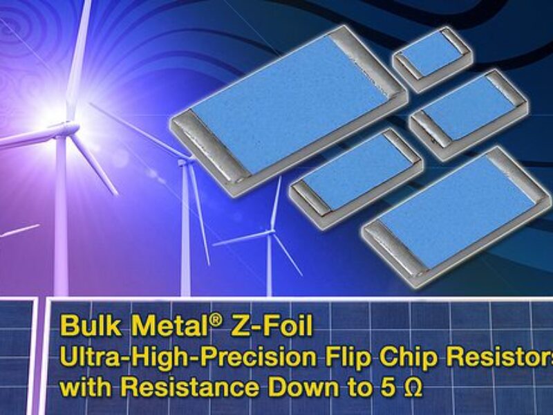 Ultra-high-precision flip chip COTS resistors offer extended resistance range down to 5-Ohms