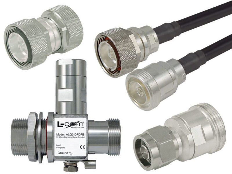 7/16 DIN coaxial connectors support high power communications applications