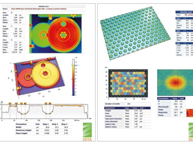 Surface imaging and metrology software support 3D imaging and analysis