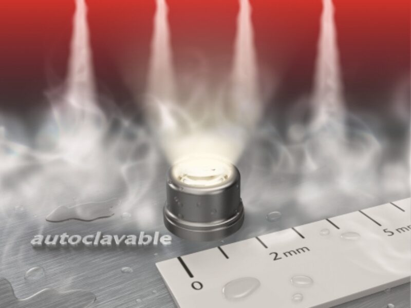 Hermetic mini LED is autoclavable for medical applications