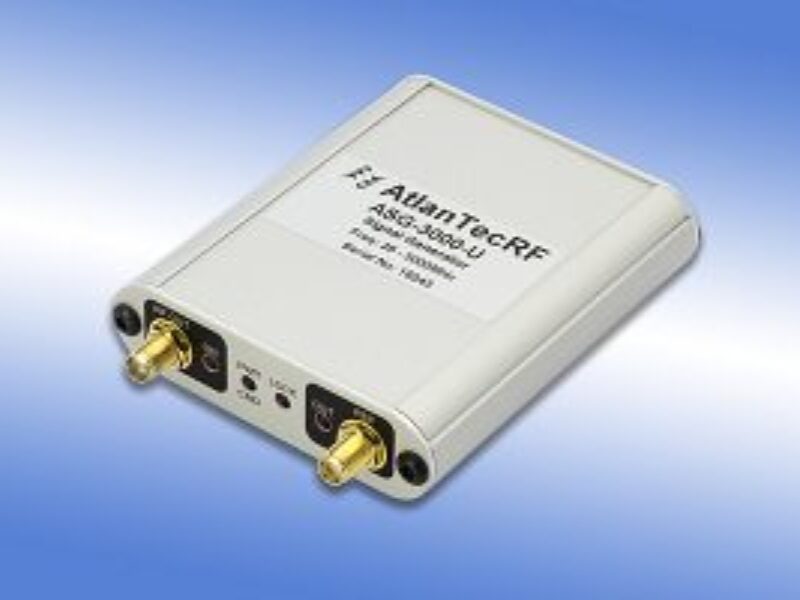 Miniature signal generator outputs 25 to 6000 MHz in 1KHz steps