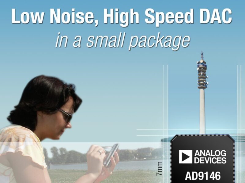 D/A converter supports multi-carrier wireless standards using less PCB space