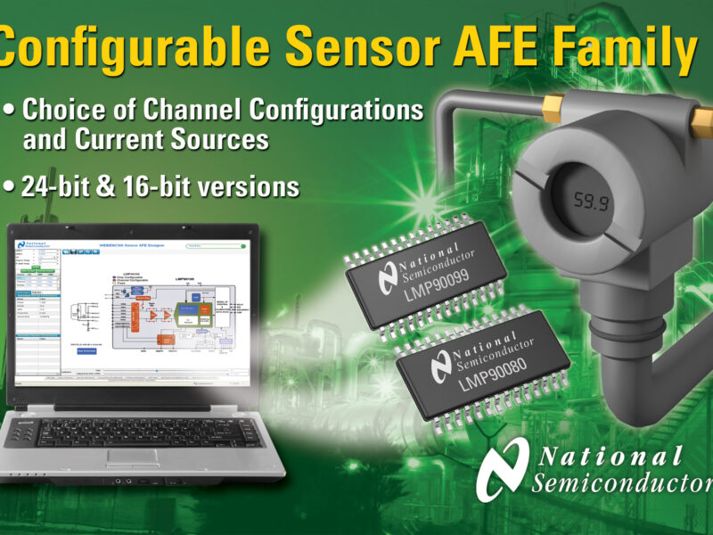 National Semiconductor étend sa famille de circuits Sensor AFE