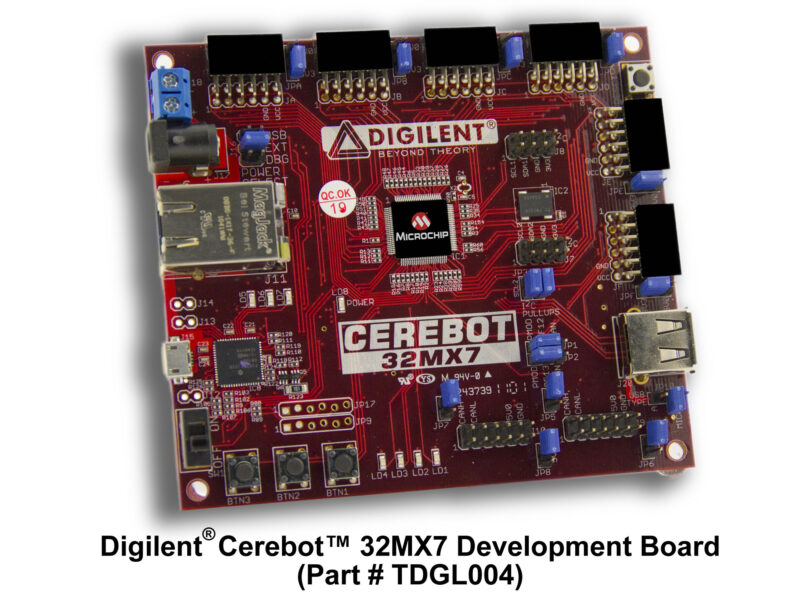 Kit de développement pour microcontrôleurs 32MX7 Cerebot basé sur un PIC32