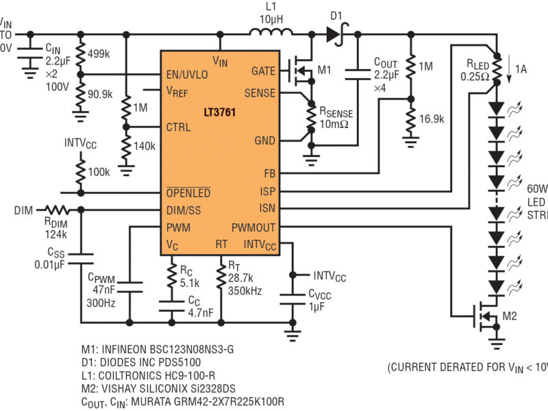 Variateur de LED PWM précis sans générateur externe de signal, horloge ou microcontrôleur
