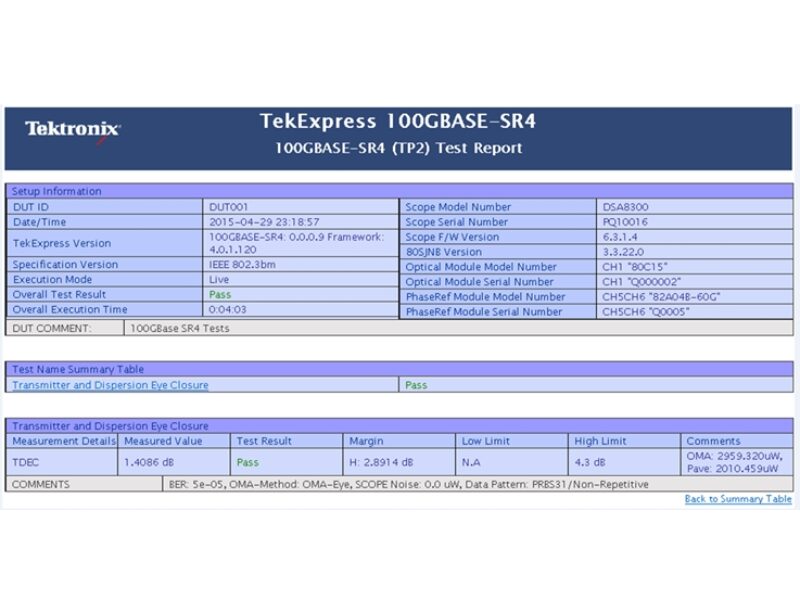 Solution automatisée pour le test optique 100G
