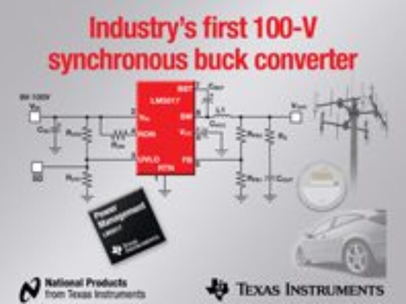 Industry’s first 100-V synchronous buck regulator with integrated MOSFETs improves reliability in high-voltage applications