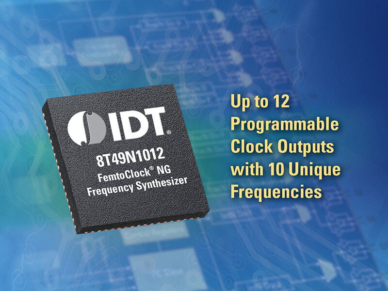 Frequency synthesizer provides 12 configurable clock outputs