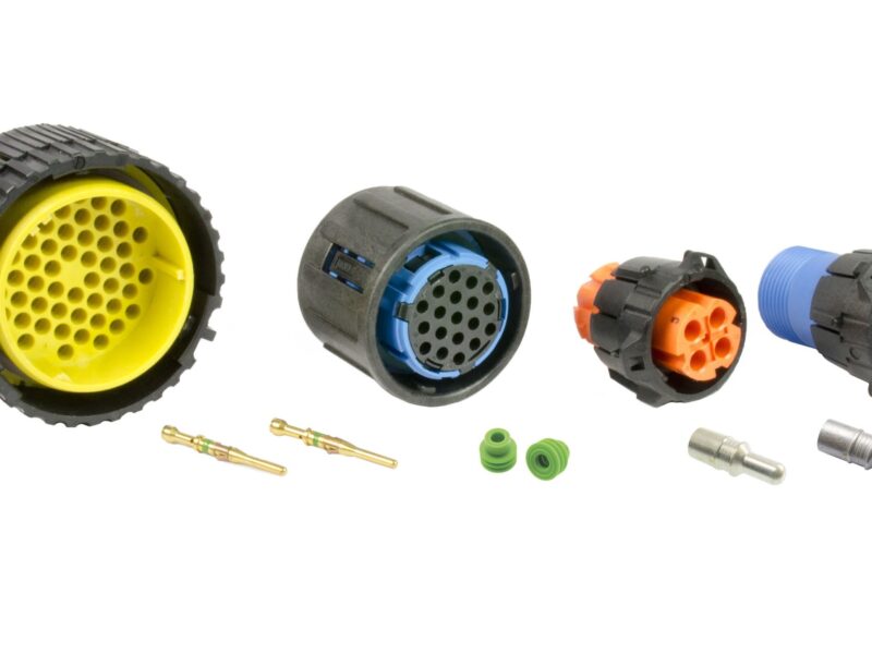 IP67/IP69K rated lightweight modular-interfaced plastic connectors in stock at TTI