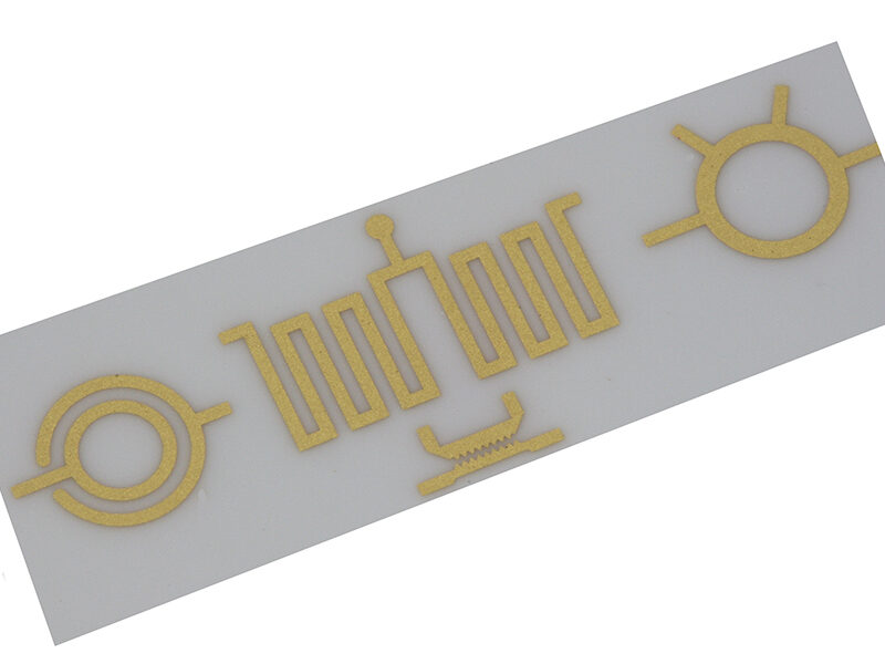 Etchable gold thick film process as a low cost alternative to thin films