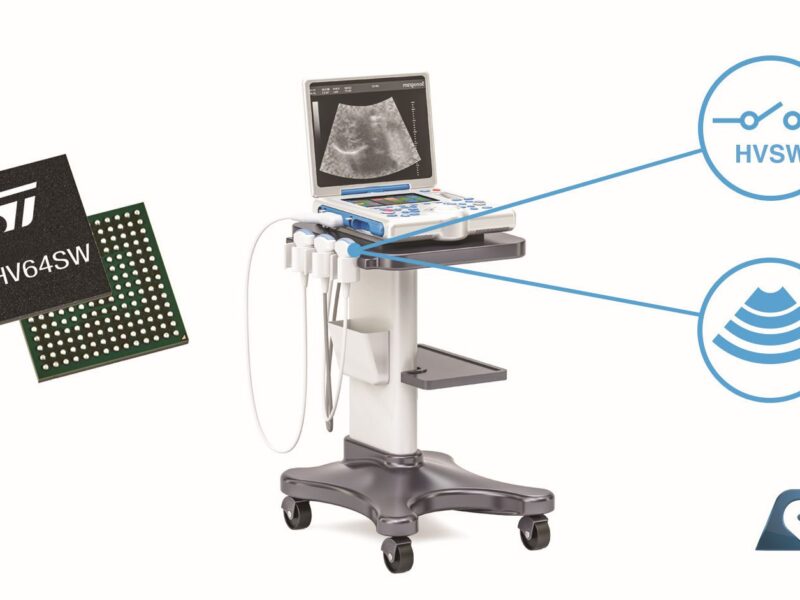 High-voltage 64-channel switch IC can deliver ±3A peak current