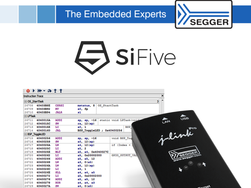 Segger to support SiFive Insight debug/trace platform