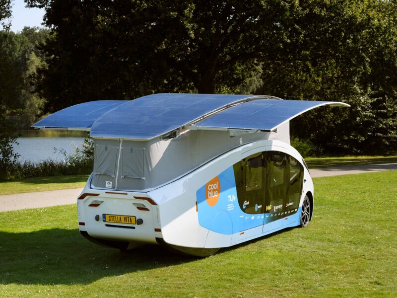 Solar powered camper van has 730km range