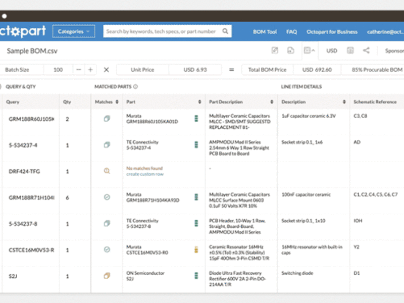 Altium adds Octoparts to BoM tool