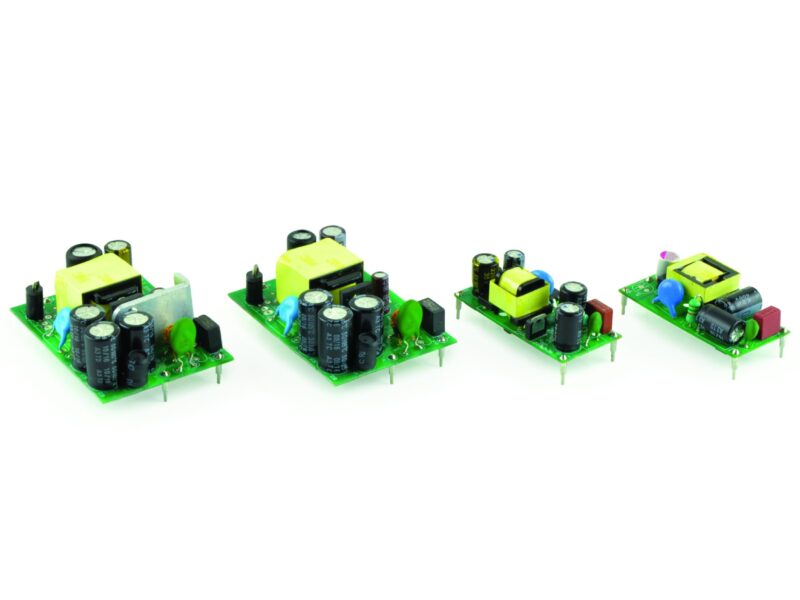 Alimentations AC-DC à châssis ouvert et faible puissance pour montage sur carte