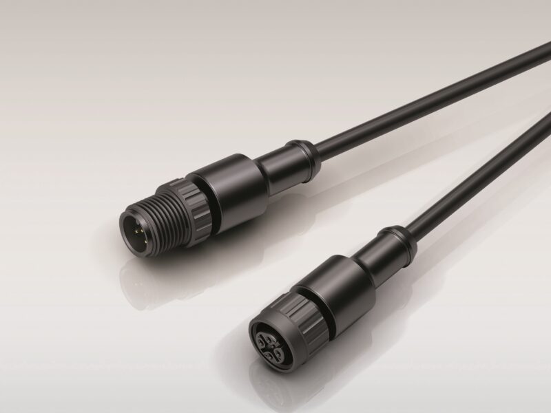 Connecteurs sur câble avec bague filetée M12 plastique