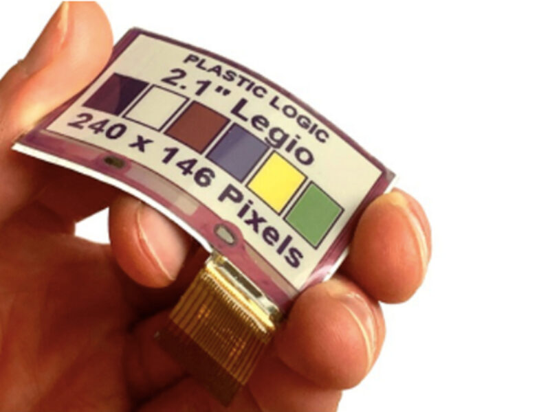 Flexible colour display uses plastic transistors