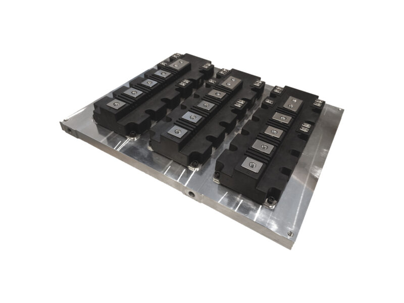 Low profile cooling plate for power electronics
