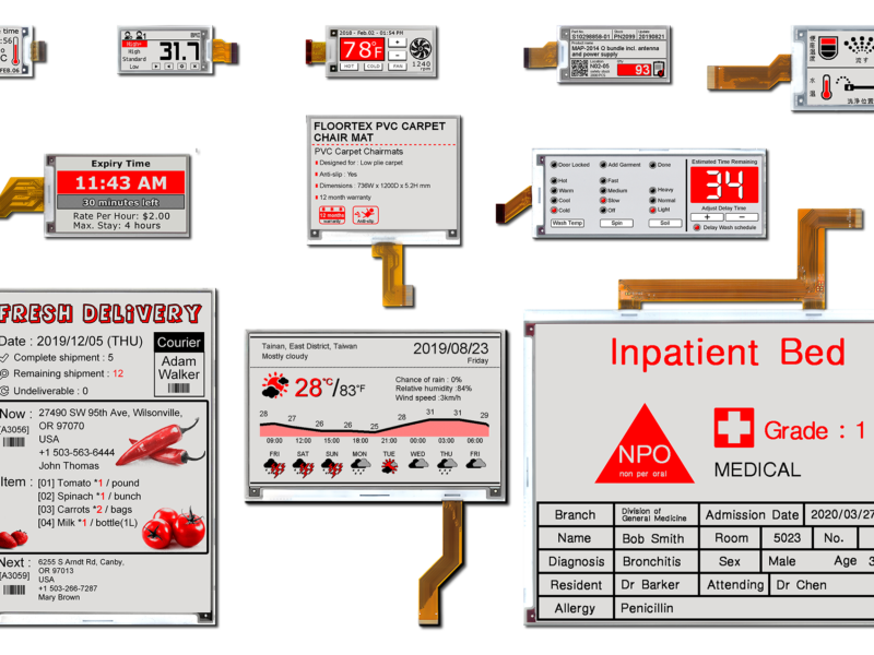 Black, white and red e-paper displays can operate from 0°C to +40°C