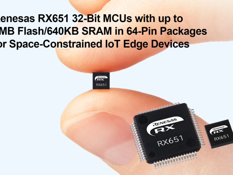 Small RX651 32-bit MCUs for IoT connectivity modules