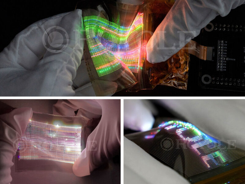 First production flexible, stretchable microLED display